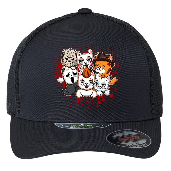 My Little Horror Crew Halloween Cats Flexfit Unipanel Trucker Cap