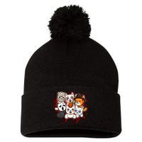 My Little Horror Crew Halloween Cats Pom Pom 12in Knit Beanie