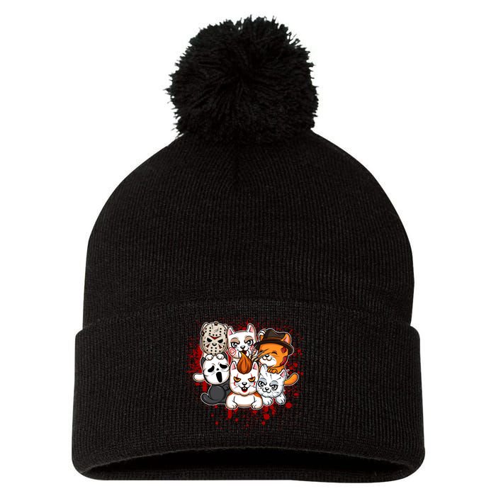 My Little Horror Crew Halloween Cats Pom Pom 12in Knit Beanie