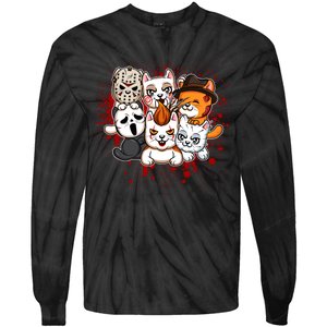 My Little Horror Crew Halloween Cats Tie-Dye Long Sleeve Shirt