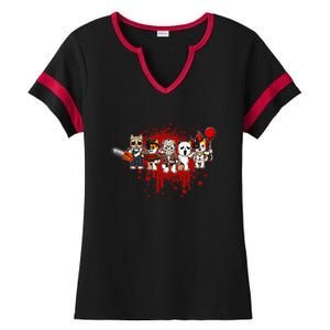 My Little Horror Crew Halloween Calico Cat Ladies Halftime Notch Neck Tee