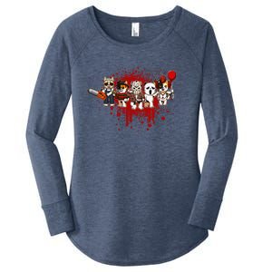 My Little Horror Crew Halloween Calico Cat Women's Perfect Tri Tunic Long Sleeve Shirt