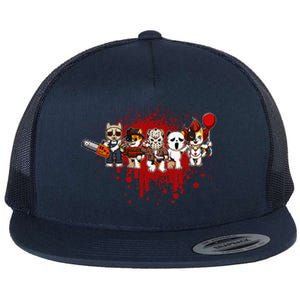 My Little Horror Crew Halloween Calico Cat Flat Bill Trucker Hat