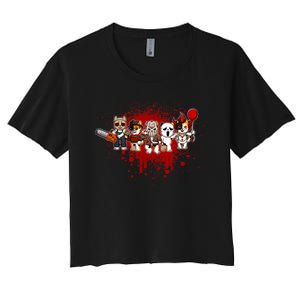 My Little Horror Crew Halloween Chicken Women's Crop Top Tee