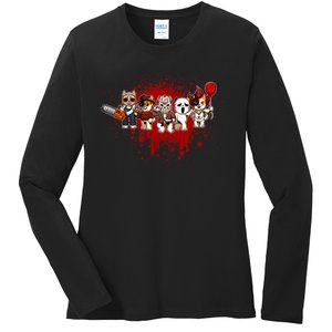 My Little Horror Crew Halloween Chicken Ladies Long Sleeve Shirt