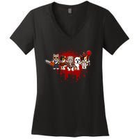 My Little Horror Crew Halloween Chicken Women's V-Neck T-Shirt