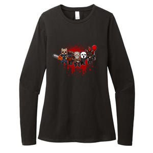 My Little Horror Crew Halloween Black Cat Womens CVC Long Sleeve Shirt