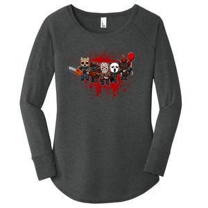 My Little Horror Crew Halloween Black Cat Women's Perfect Tri Tunic Long Sleeve Shirt