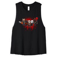 My Little Horror Crew Halloween Black Cat Women's Racerback Cropped Tank