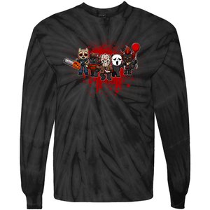 My Little Horror Crew Halloween Black Cat Tie-Dye Long Sleeve Shirt