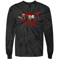 My Little Horror Crew Halloween Black Cat Tie-Dye Long Sleeve Shirt