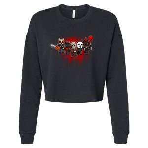 My Little Horror Crew Halloween Black Cat Cropped Pullover Crew