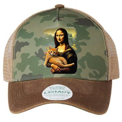 Mona Lisa Hugging Cat Legacy Tie Dye Trucker Hat