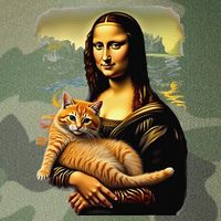 Mona Lisa Hugging Cat Legacy Tie Dye Trucker Hat