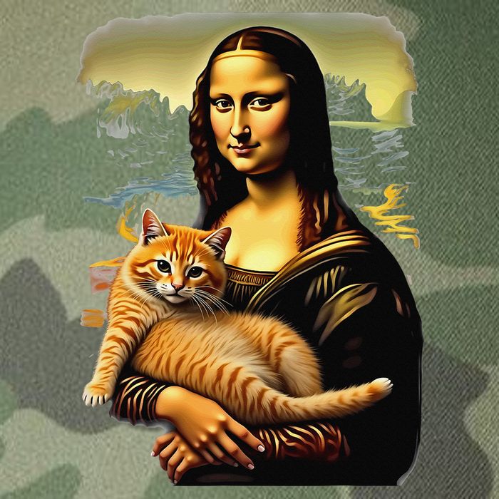 Mona Lisa Hugging Cat Legacy Tie Dye Trucker Hat