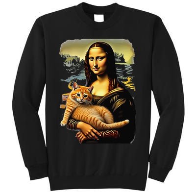 Mona Lisa Hugging Cat Sweatshirt