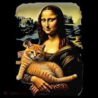Mona Lisa Hugging Cat Sweatshirt