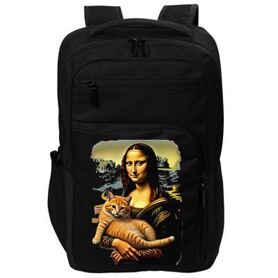Mona Lisa Hugging Cat Impact Tech Backpack