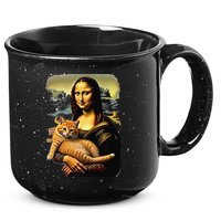 Mona Lisa Hugging Cat 15oz Campfire Ceramic Mug