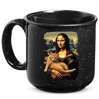 Mona Lisa Hugging Cat 15oz Campfire Ceramic Mug