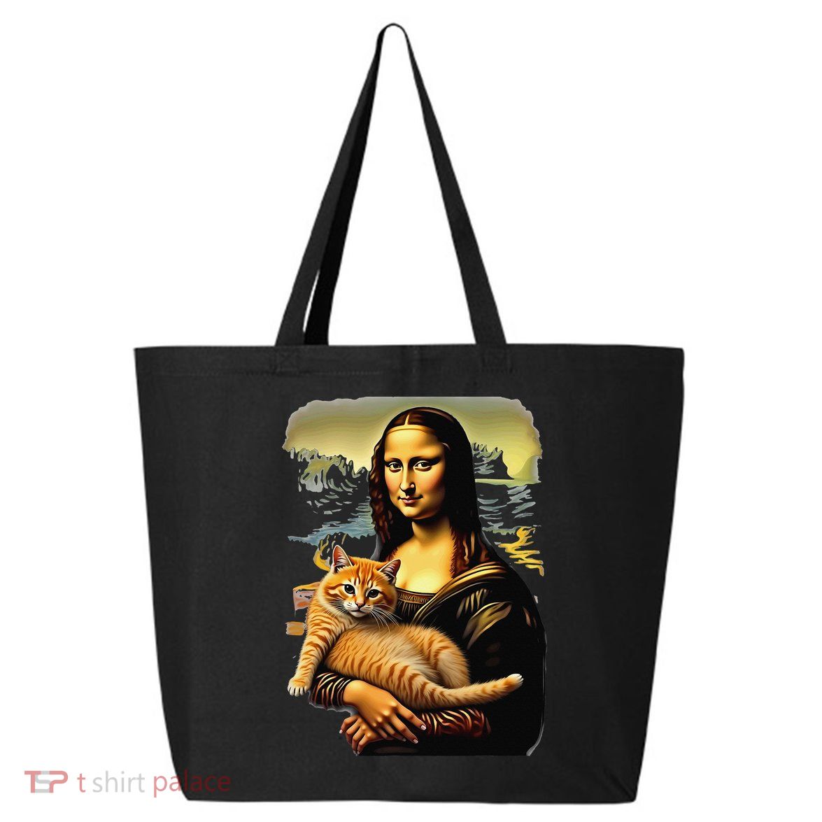 Mona Lisa Hugging Cat 25L Jumbo Tote