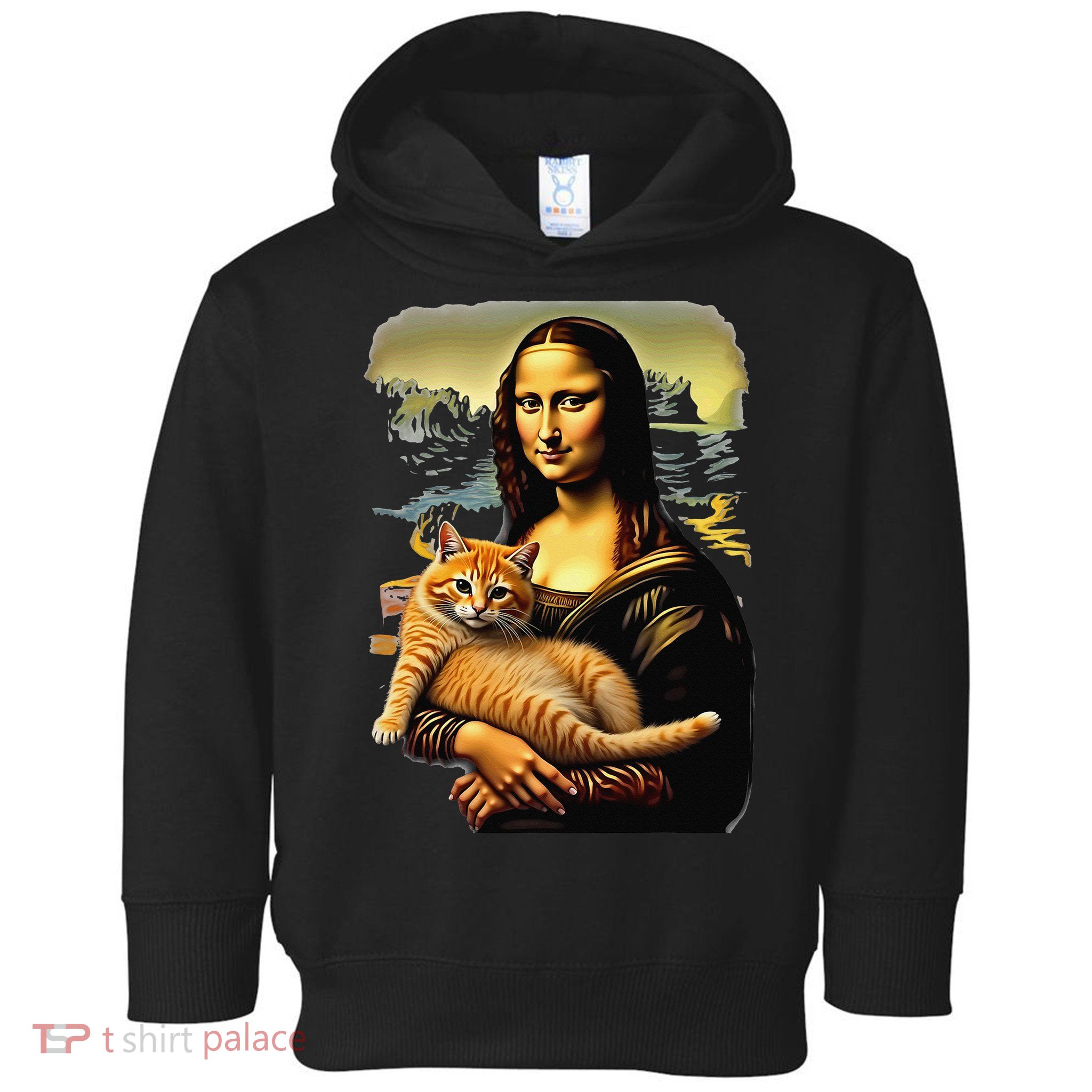 Mona Lisa Hugging Cat Toddler Hoodie