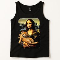 Mona Lisa Hugging Cat Tank Top