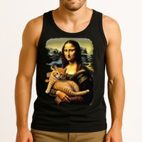 Mona Lisa Hugging Cat Tank Top