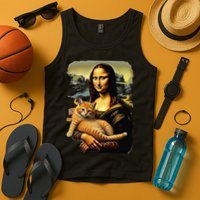 Mona Lisa Hugging Cat Tank Top