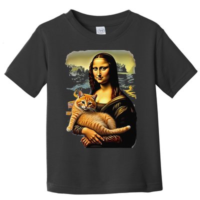 Mona Lisa Hugging Cat Toddler T-Shirt