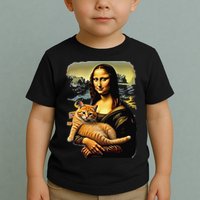 Mona Lisa Hugging Cat Toddler T-Shirt