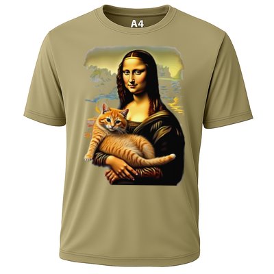 Mona Lisa Hugging Cat Performance Shirt