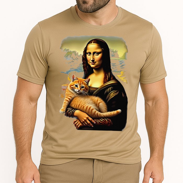 Mona Lisa Hugging Cat Performance Shirt