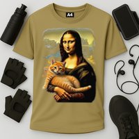 Mona Lisa Hugging Cat Performance Shirt