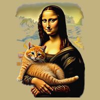 Mona Lisa Hugging Cat Performance Shirt