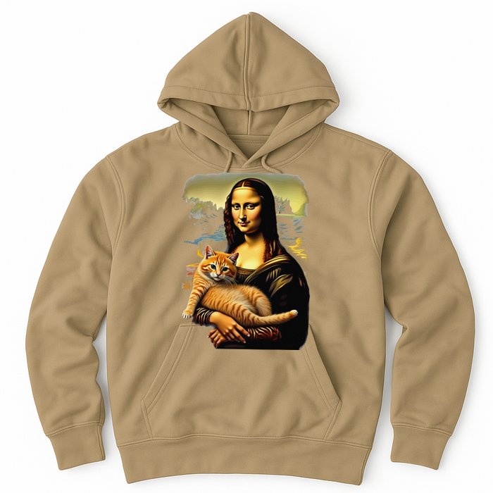 Mona Lisa Hugging Cat Hoodie
