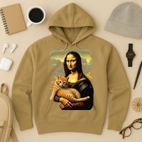 Mona Lisa Hugging Cat Hoodie