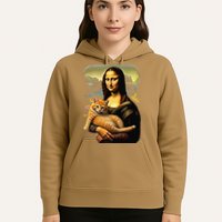 Mona Lisa Hugging Cat Hoodie
