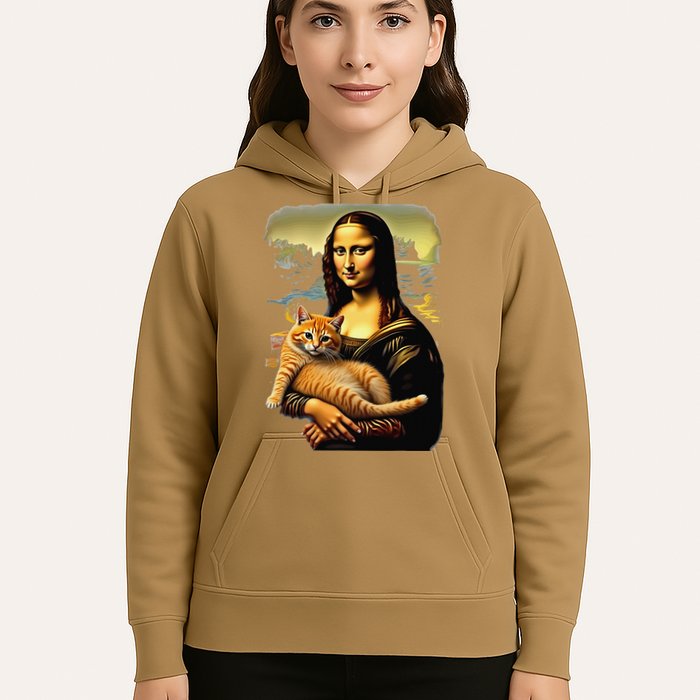 Mona Lisa Hugging Cat Hoodie