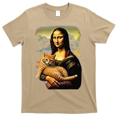 Mona Lisa Hugging Cat T-Shirt