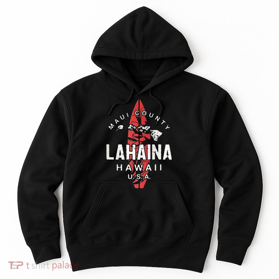 Maui Lahaina Hawaii Vintage Hawaiian Islands Surf Hoodie