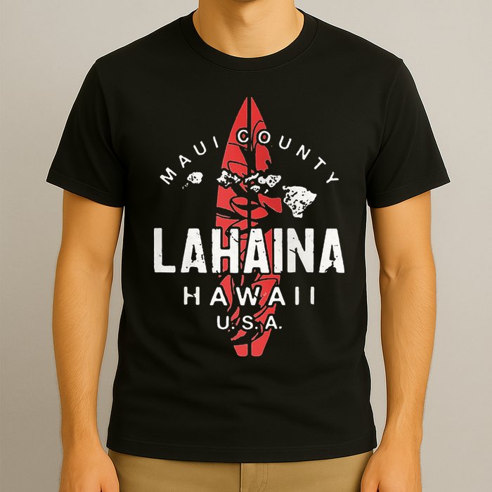 Maui Lahaina Hawaii Vintage Hawaiian Islands Surf T-Shirt