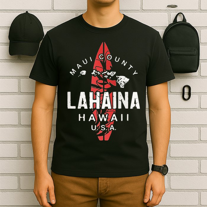 Maui Lahaina Hawaii Vintage Hawaiian Islands Surf T-Shirt