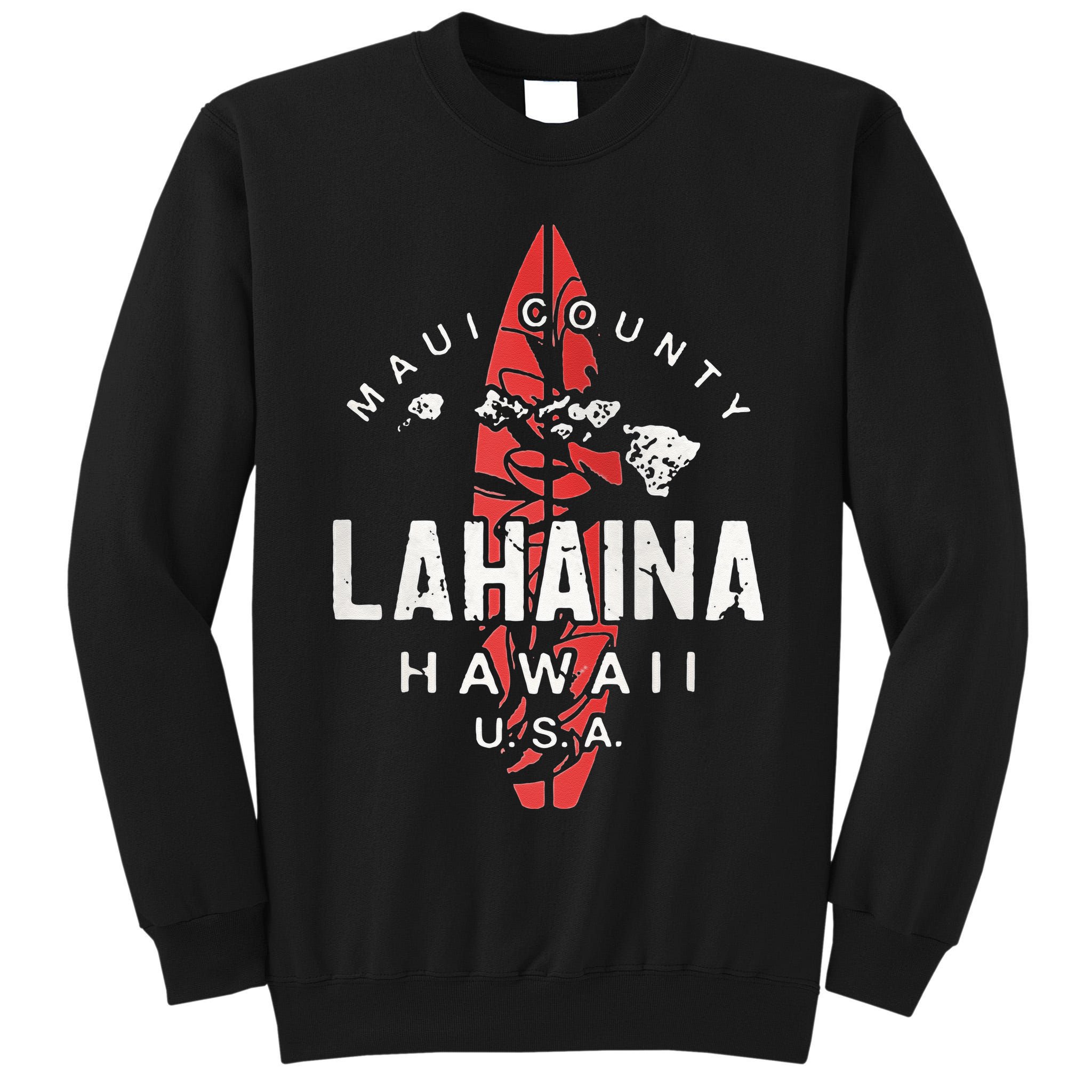 Maui Lahaina Hawaii Vintage Hawaiian Islands Surf Tall Sweatshirt
