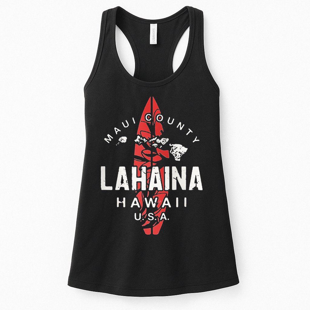 Maui Lahaina Hawaii Vintage Hawaiian Islands Surf Womens Tank Top