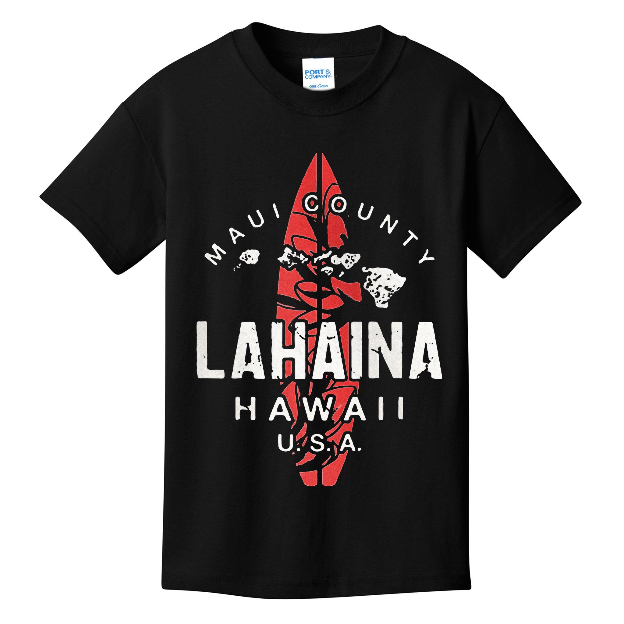 Maui Lahaina Hawaii Vintage Hawaiian Islands Surf Kids T-Shirt