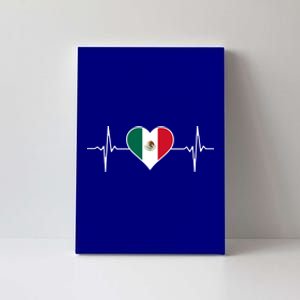 México Love Heartbeat Mexican Flag Pulse Heart For Mexico Gift Canvas