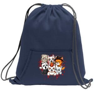 My Little Horror Crew Halloween Cats Sweatshirt Cinch Pack Bag