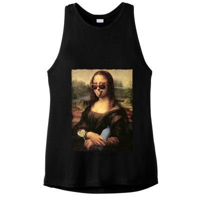 Mona Lisa I'm Ready Funny Party Ladies PosiCharge Tri-Blend Wicking Tank
