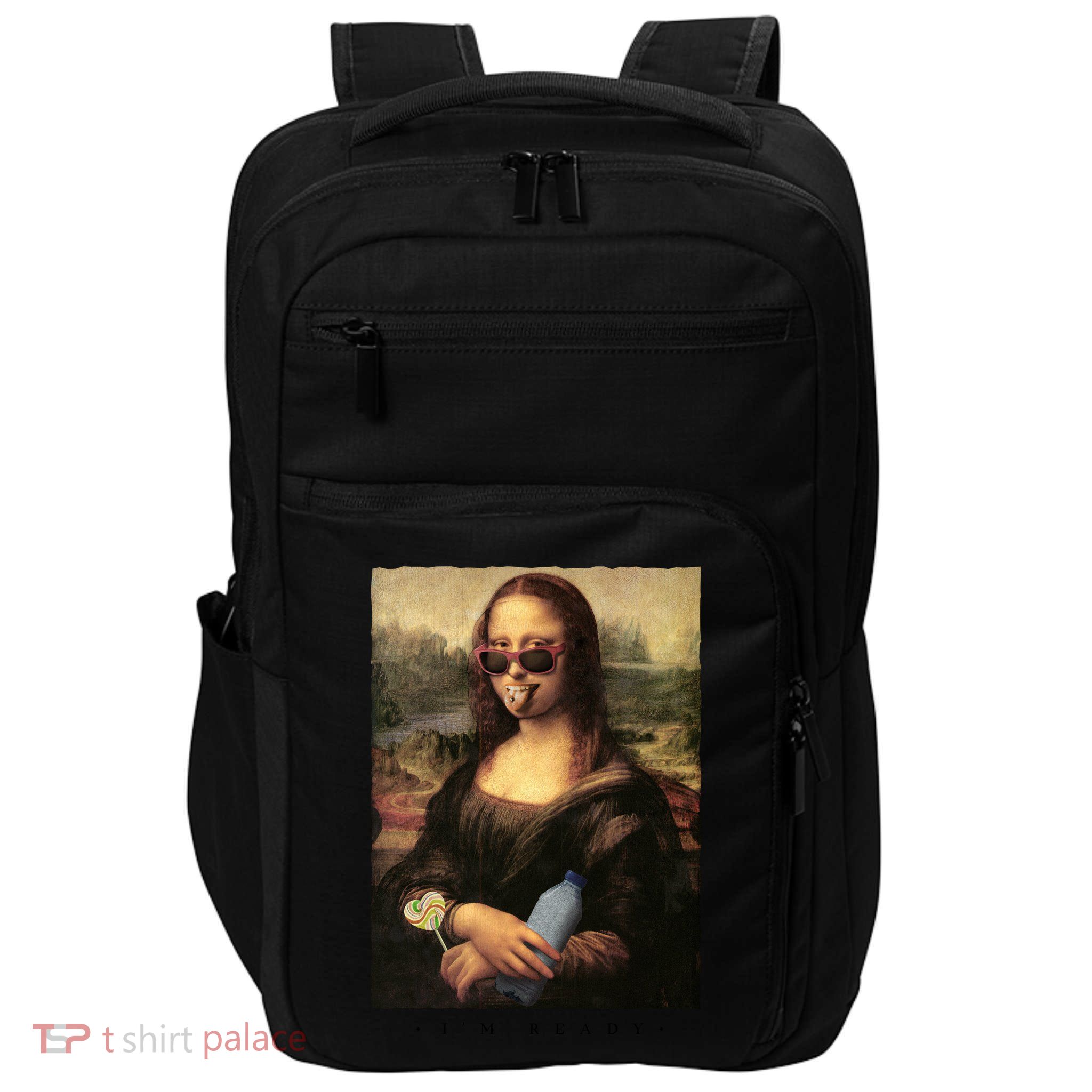 Mona Lisa I'm Ready Funny Party Impact Tech Backpack